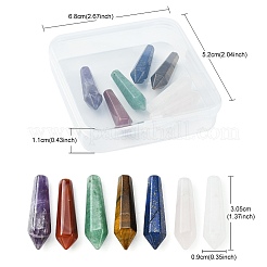 7Pcs 7 Styles Natural Mixed Gemstone Pointed Beads&nbsp;G-FS0005-53
