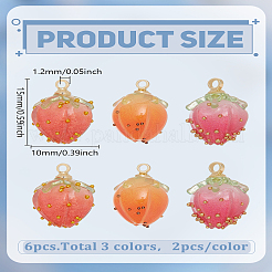 6Pcs 3 Colors Plastic Pendants&nbsp;FIND-LP0009-94B