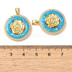 Rack Plating Brass Micro Pave Cubic Zirconia Pendants&nbsp;KK-P268-11B-G