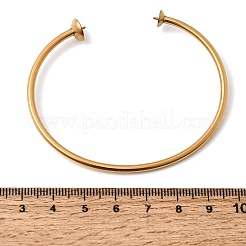304 Stainless Steel Open Cuff Torque Bangle Making&nbsp;BJEW-H644-02G