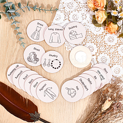 Flat Round Wood Box Labels&nbsp;DIY-BC0015-89B