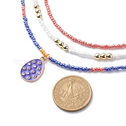 3Pcs 3 Style Glass Seed Imitation Pearl Beaded Necklaces Set&nbsp;NJEW-JN04013