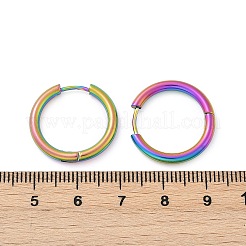 202 Stainless Steel Huggie Hoop Earrings&nbsp;EJEW-F111A-20mm-RC