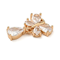 Brass Micro Pave Clear Cubic Zirconia Pendants&nbsp;LS-ZIRC-U003-01G-03