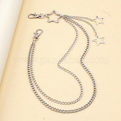 Iron Double Layer Curb Chain Hollow Star Char Pants Chains for Men Women&nbsp;WGF9380-01