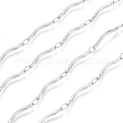 Tarnish Resistant Handmade 304 Stainless Steel Scalloped Bar Link Chains&nbsp;CHS-L024-006P