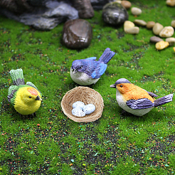 4Pcs 4 Colors Hemp Thread Simulated Bird's Nest Display Decorations&nbsp;DJEW-CN0001-43
