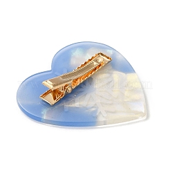 Heart with Snowflake Cellulose Acetate(Resin) Alligator Hair Clips&nbsp;PHAR-Q120-02C