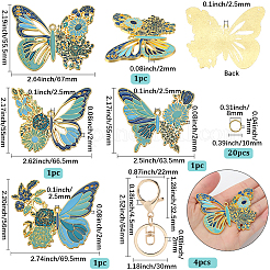 DIY Alloy Enamel Butterfly Pendants Keychain Making Kits&nbsp;DIY-SP0003-10A
