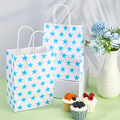 Kraft Paper Star Printed Bags with Handles&nbsp;ABAG-WH20013-08D