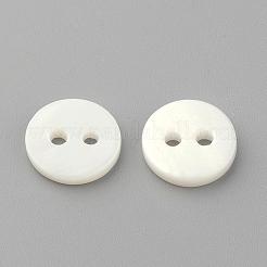 2-Hole Freshwater Shell Buttons&nbsp;BUTT-S020-23-10mm