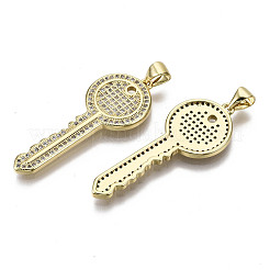 Brass Micro Pave Clear Cubic Zirconia Pendants&nbsp;ZIRC-N039-071-NF