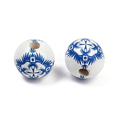 Spray Painted Wood European Beads&nbsp;WOOD-F017-08A