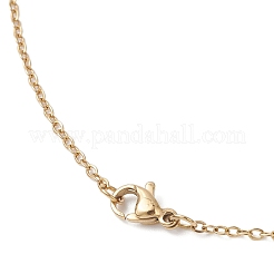 Natural Carnelian(Dyed & Heated) & Glass Seed Beaded Flat Round Pendant 304 Stainless Steel Cable Chain Necklaces&nbsp;NJEW-MZ00129-07