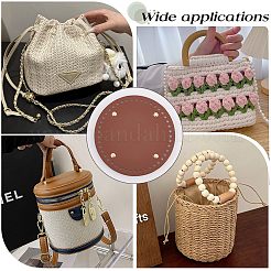3Pcs 3 Colors Flat Round PU Leather Knitting Crochet Bags Nail Bottom Shaper Pad&nbsp;DIY-CL0002-14
