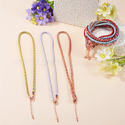8Pcs 8 Colors 3.5MM Round Nylon Cotton Cord Necklace Making&nbsp;NJEW-TA0001-26RG