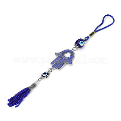 Metal Enamel Hamsa Hand/Hand of Miriam with Evil Eye Pendant Decorations&nbsp;PW-WG85E36-01