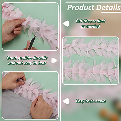 4.9~5 Yards Polyester Leaf Lace Ribbon&nbsp;DIY-FG0002-84