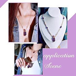 Natural Amethyst Pointed Hexagon Perfume Bottles Pendant Necklace&nbsp;NJEW-CA0001-07A