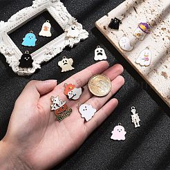 15Pcs 15 Styles Halloween Alloy Enamel Pendants&nbsp;FIND-YW0006-06