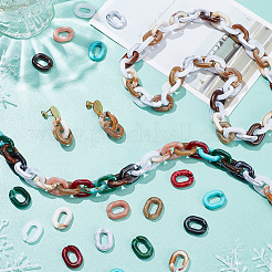 400Pcs 10 Colors Acrylic Linking Rings&nbsp;OACR-WR0001-01