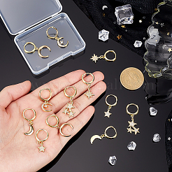 6 Pairs Brass Micro Pave Clear Cubic Zirconia Hoop Earrings&nbsp;EJEW-PH01464