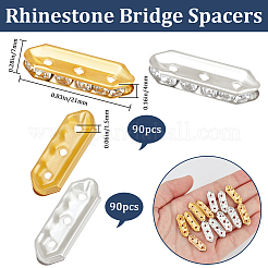 180Pcs 2 Colors 3-Hole Iron Grade A Rhinestone Bridge Spacers&nbsp;RB-BBC0001-03