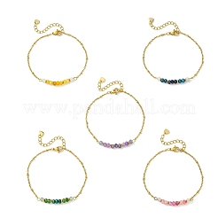 Dyed Natural Malaysia Jade Rondelle Beaded Brecelets&nbsp;BJEW-JB13764