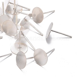 925 Sterling Silver Flat Pad  Stud Earring Findings&nbsp;STER-K167-045G-S