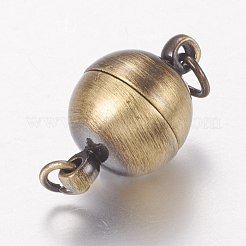 Brass Magnetic Clasps with Loops&nbsp;KK-E268-10mm-AB-NR