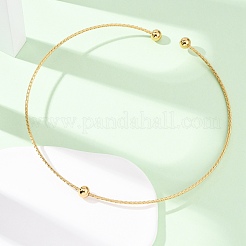 201 Stainless Steel Wire Cuff Choker Necklace&nbsp;NJEW-Z098-01G