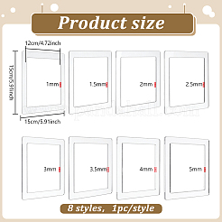 8Pcs Transparent Acrylic Clay Rolling Frame Set&nbsp;DIY-BC0016-51