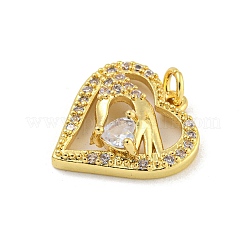 Rack Plating Brass Micro Pave Cubic Zirconia Pendants&nbsp;KK-G513-42G