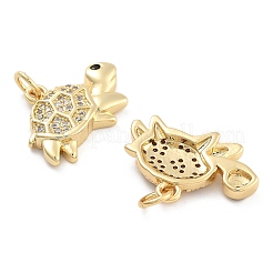 Brass Pave Clear Cubic Zirconia Pendants&nbsp;KK-U009-12H-G