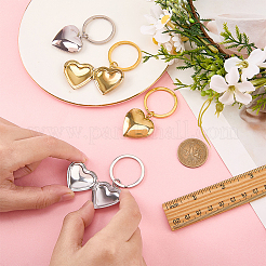 4Pcs 2 Colors Stainless Steel Photo Locket Keychains&nbsp;KEYC-FG0001-25A