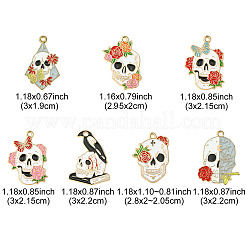 14Pcs 7 Styles Halloween Alloy Pendants&nbsp;ENAM-YW0004-69