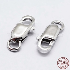Anti-Tarnish Rhodium Plated 925 Sterling Silver Lobster Claw Clasps&nbsp;STER-K167-075C-P
