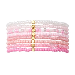 8Pcs Glass Seed Beads Stretch Bracelets for Women&nbsp;BJEW-MZ00269