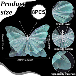 Gauze & Iron Butterfly Decoration for Wedding&nbsp;AJEW-WH0709-354