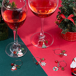 Christmas Glass Wine Glass Charms&nbsp;AJEW-SC00012