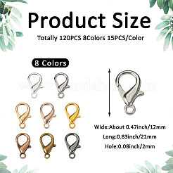 120Pcs 8 Colors Zinc Alloy Lobster Claw Clasps&nbsp;FIND-BT0001-22