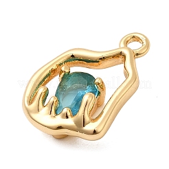Brass Glass Pendants&nbsp;KK-F916-36G