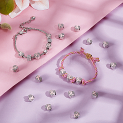 24Pcs Plated Alloy Rhinestone European Beads&nbsp;MPDL-NB0001-13