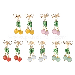 5 Pairs Cat Eye Dangle Stud Earrings&nbsp;EJEW-JE06495