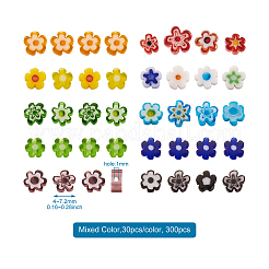 300Pcs 10 colors Handmade Millefiori Glass Beads&nbsp;LAMP-TA0002-05