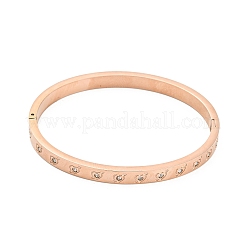 Ion Plating(IP) 304 Stainless Steel Bangle with Rhinestone&nbsp;BJEW-Q768-01RG