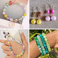 180Pcs 9 Colors Baking Paint Crackle Glass Beads&nbsp;DGLA-TA0001-06