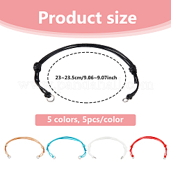 25Pcs 5 Colors Waxed Polyester Cord Bracelet Making&nbsp;AJEW-DC00005