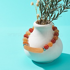 Natural Red Aventurine Beaded Stretch Bracelet&nbsp;BJEW-JB08879-06