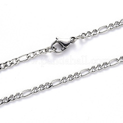 Non-Tarnish 304 Stainless Steel Figaro Chain Necklaces&nbsp;NJEW-S420-003C-P